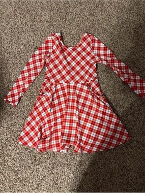 Serendipity by Shrimp and Grits Kids Red Plaid Holiday Twirl Dress Size M (5-6)